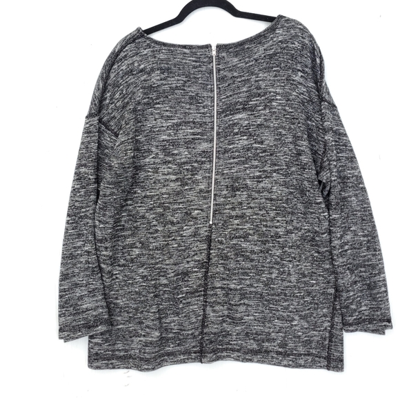 J. Crew Gray Heathered Thick Zip Back Sweater - Picture 4 of 6